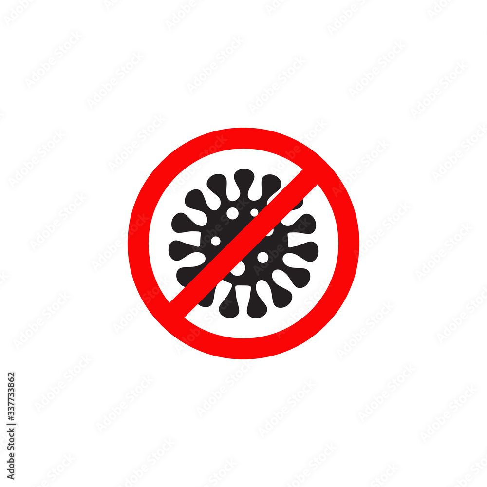 Stop Corana Virus Disease or Covid-19 symbol logo design template Stop Corana Virus Disease or Covid-19 symbol logo design template