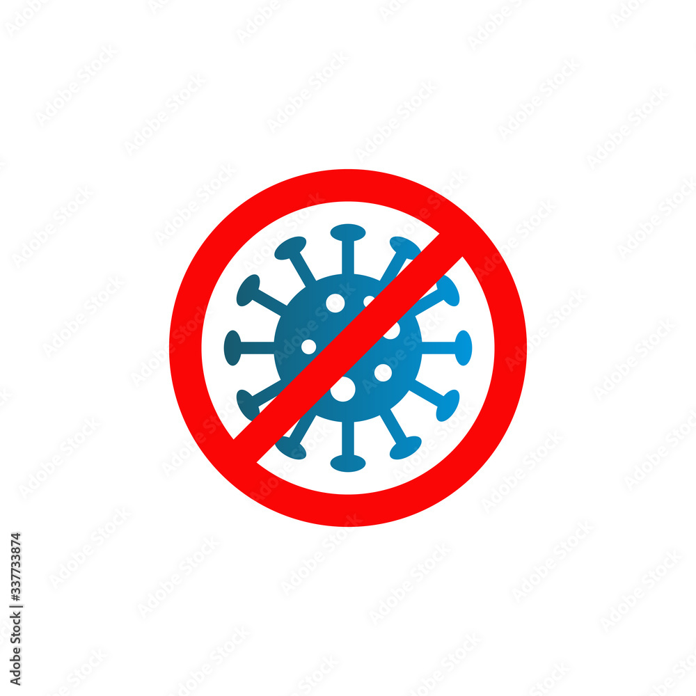Stop Corana Virus Disease or Covid-19 symbol logo design template Stop Corana Virus Disease or Covid-19 symbol logo design template