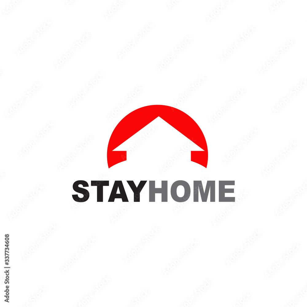 Stay Home information icon design template Stay Home information icon design template
