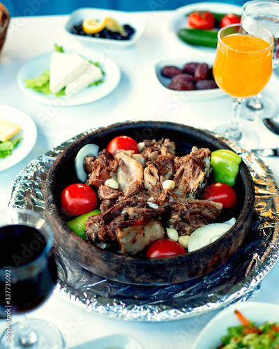 lamb stew with tomato bell pepper garlic and onion photo