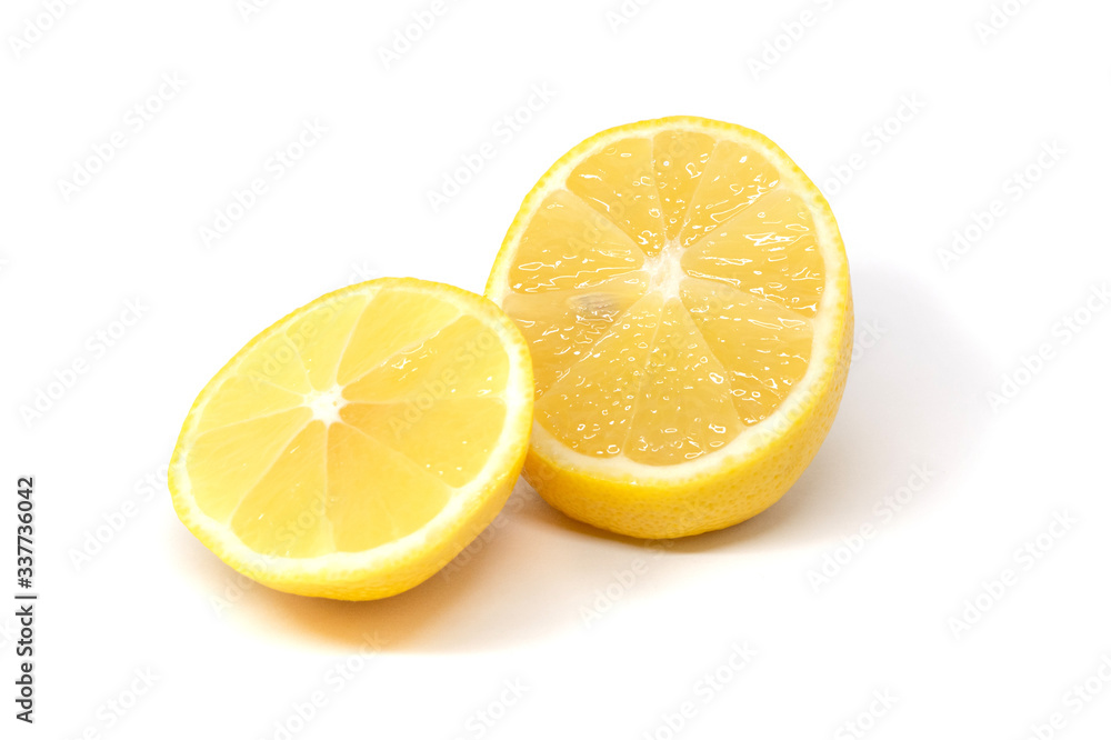 cut half lemon isolate on white