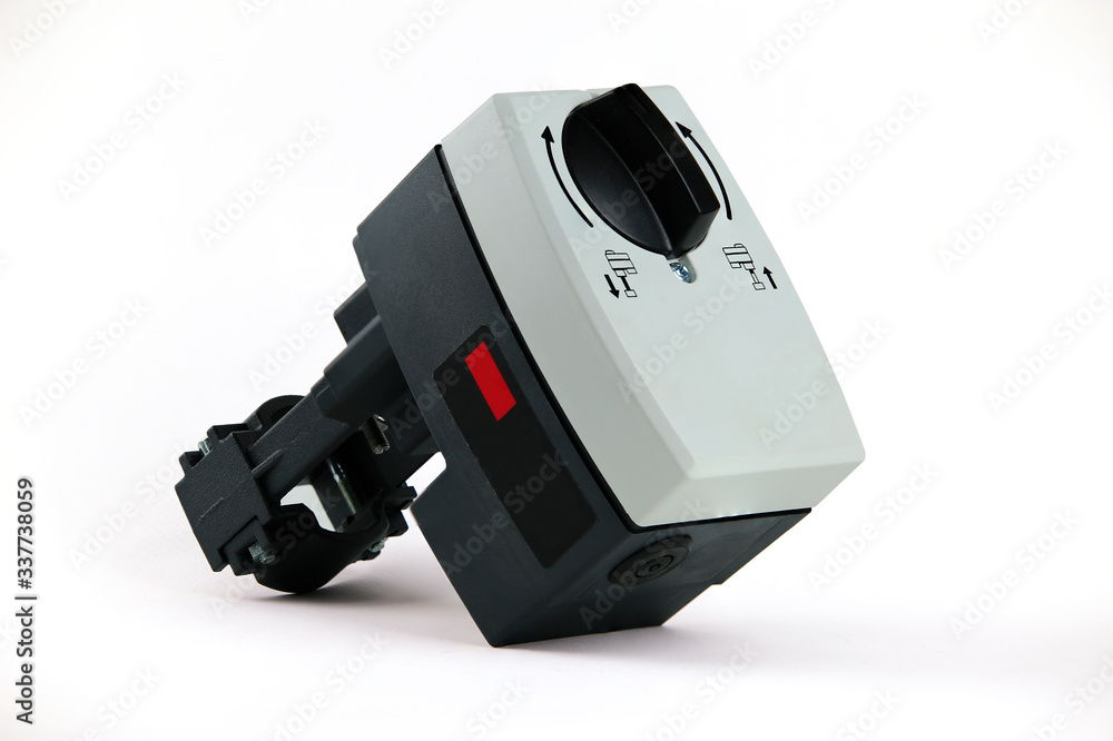 motorized control valve isolate on white background. motorized control valve isolate on white background.
