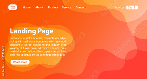 Abstract Landing Page Template, Colorful Landing Page Background, Website Page Template, Orange Website Backgrounds