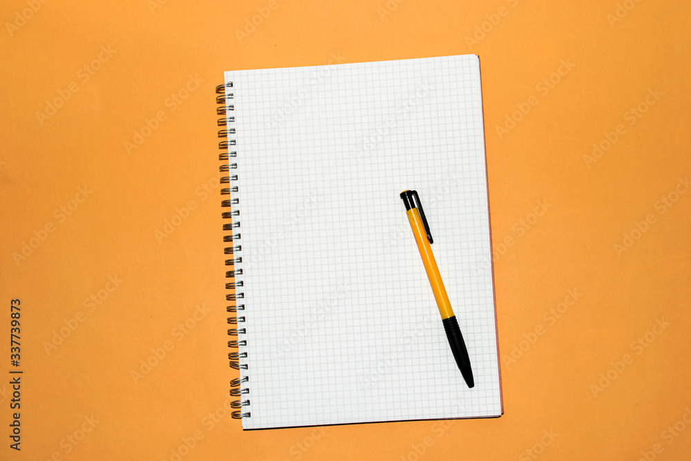 flat lay notepad headphone and pen. free time. free space flat lay notepad headphone and pen. free time. free space