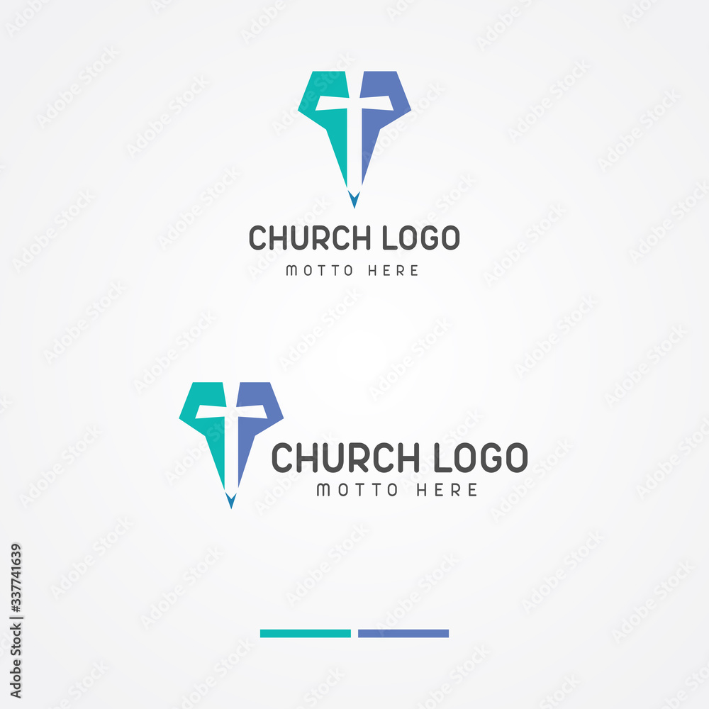 Green Violet Colorful Church Logo Green Violet Colorful Church Logo