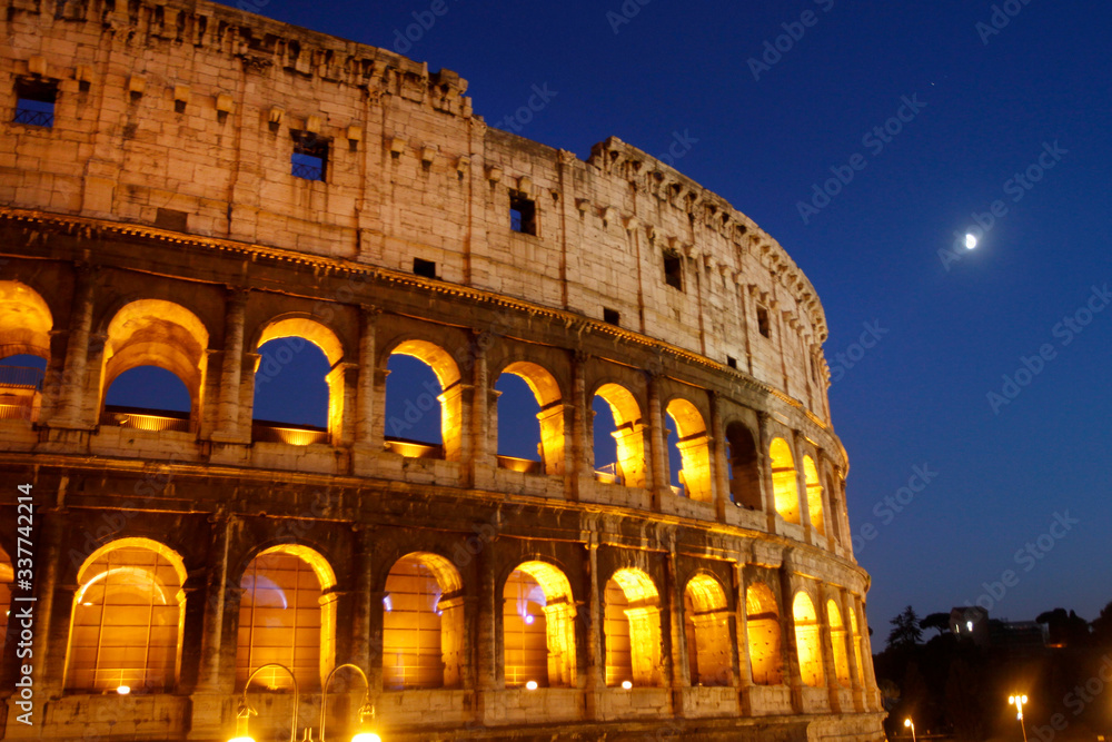 The Colosseum, or Flavian Amphitheater, in Rome, Italy.