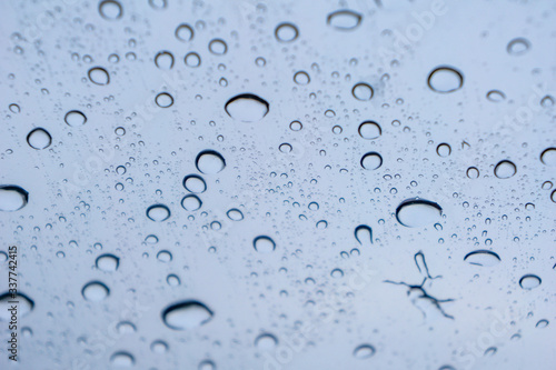 Rainwater on the windshield, background concept.