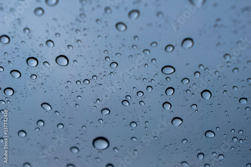 Rainwater on the windshield, background concept.
