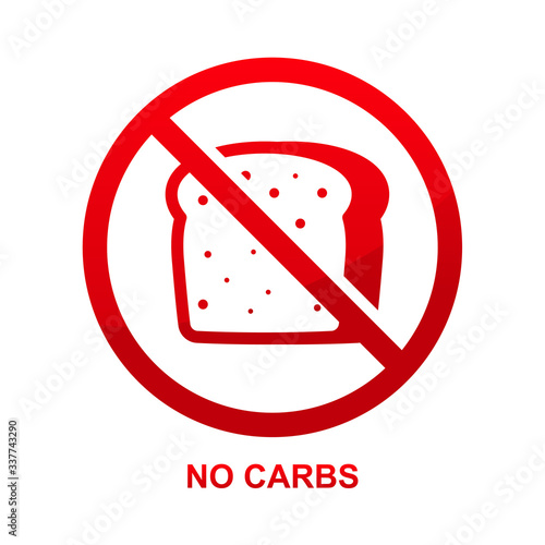 No carbs sign isolated on white background vector illustration.