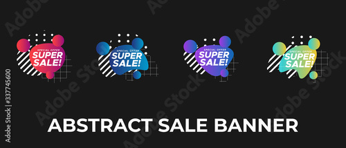 Elegant and Dynamic Colorful Abstract Sale Banner with Special Shapes