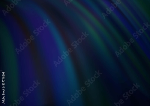 Dark BLUE vector backdrop with bent lines. Colorful abstract illustration with gradient lines. Pattern for your business design.