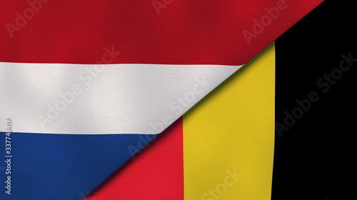 Photography The flags of Netherlands and Belgium