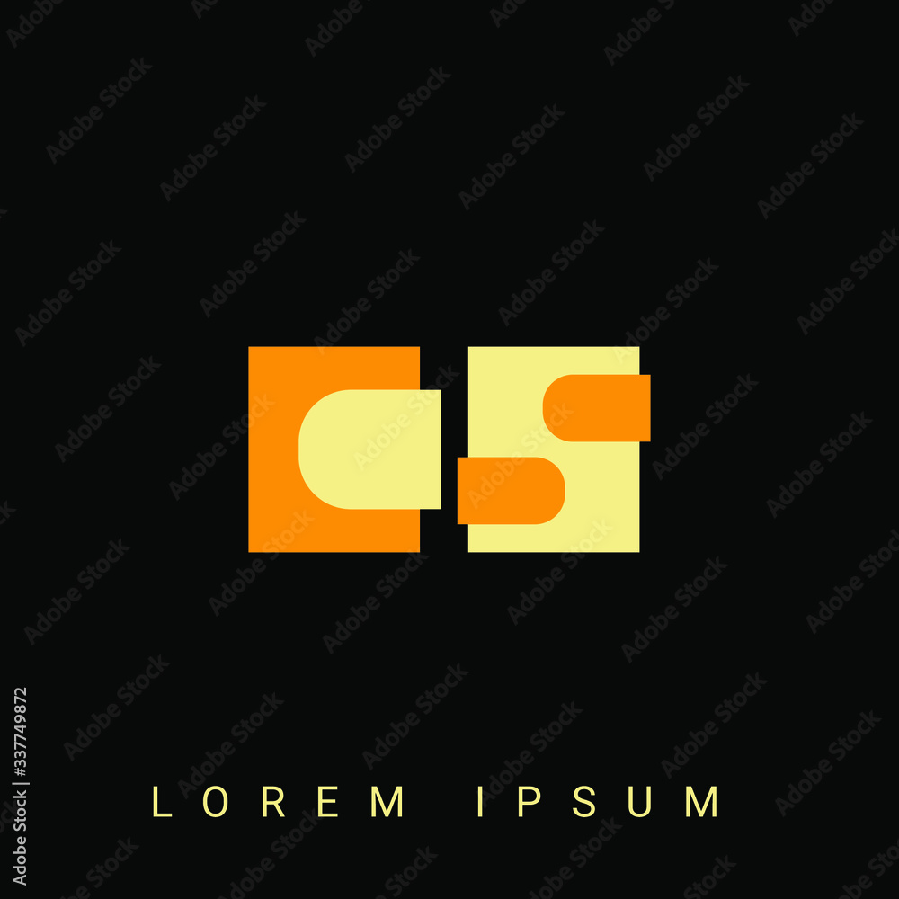 Modern creative shaped CS, SC, C, S logo. Initial Logo Designs Templete with Black Background. Vector Illustration Modern creative shaped CS, SC, C, S logo. Initial Logo Designs Templete with Black Background. Vector Illustration