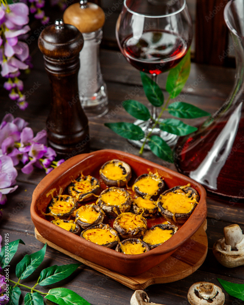 roasted mushroom stuffed with cheese roasted mushroom stuffed with cheese