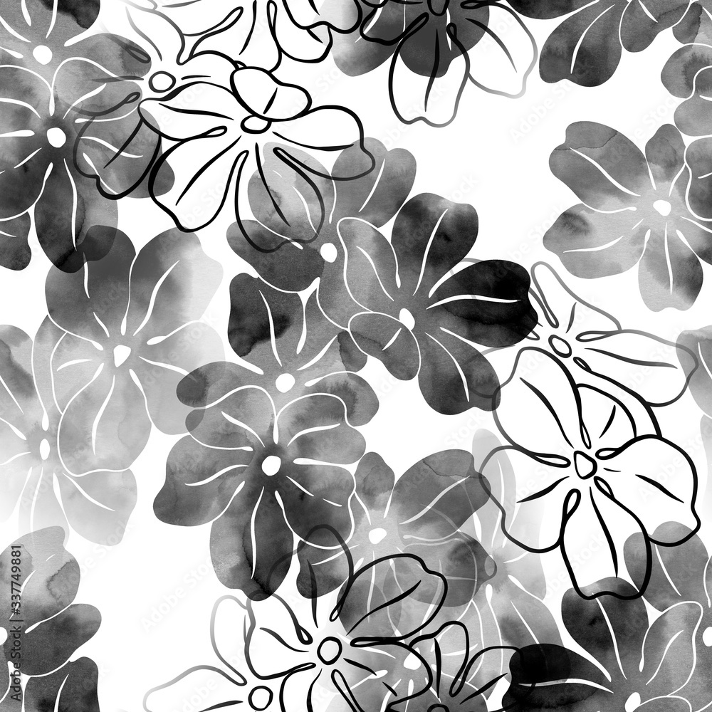 Seamless floral pattern. Beautiful hand painted image isolated on a white background. Watercolour painting. Botanical illustration. Seamless floral pattern. Beautiful hand painted image isolated on a white background. Watercolour painting. Botanical illustration.