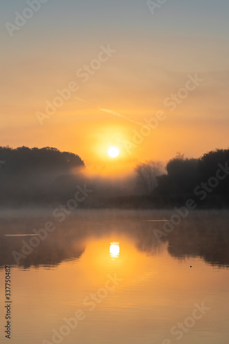 Sunrise on Jenoi pond near Diosjeno  Northern Hungary