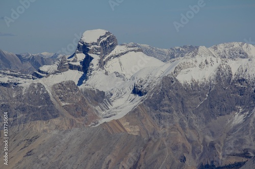 Zoom in photo, Mount Saint Bride at summit of Mount Temple, Canadian Rockies