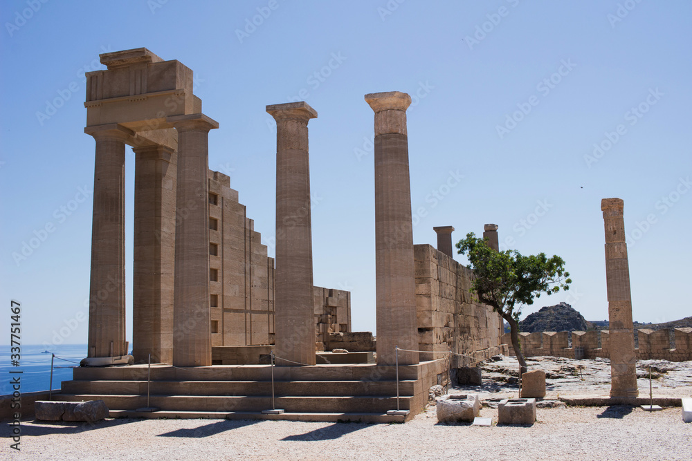 Antike Ruinen Akropolis in Lindos auf Rhodos, Griechenland