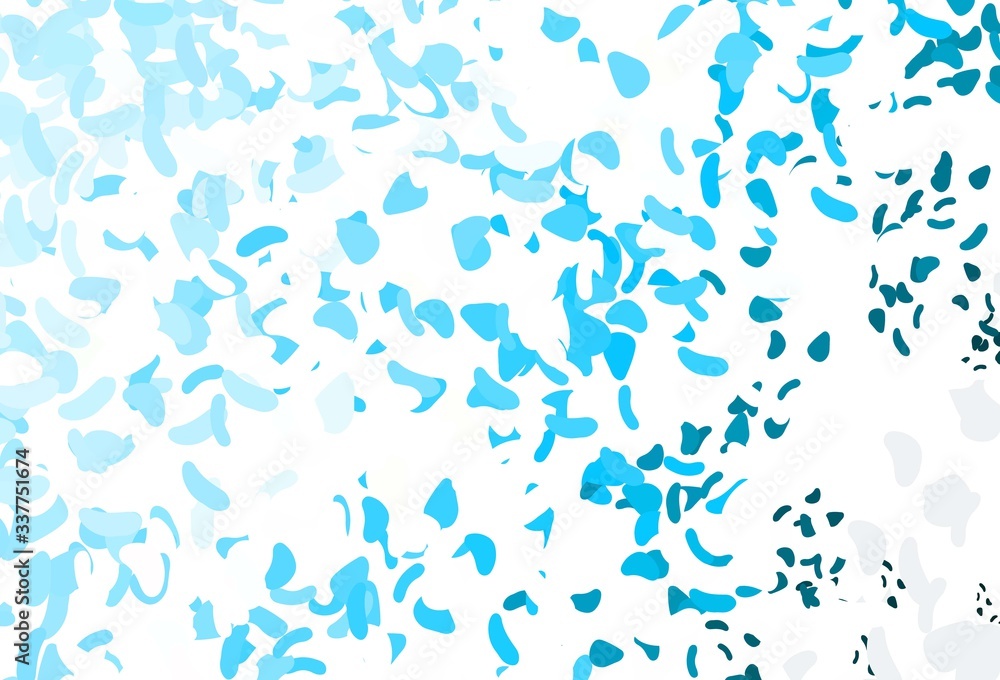 Light BLUE vector pattern with chaotic shapes. Light BLUE vector pattern with chaotic shapes.