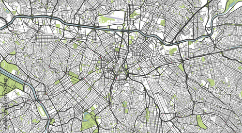 Fotografie Detailed map of Sao Paulo, Brazil