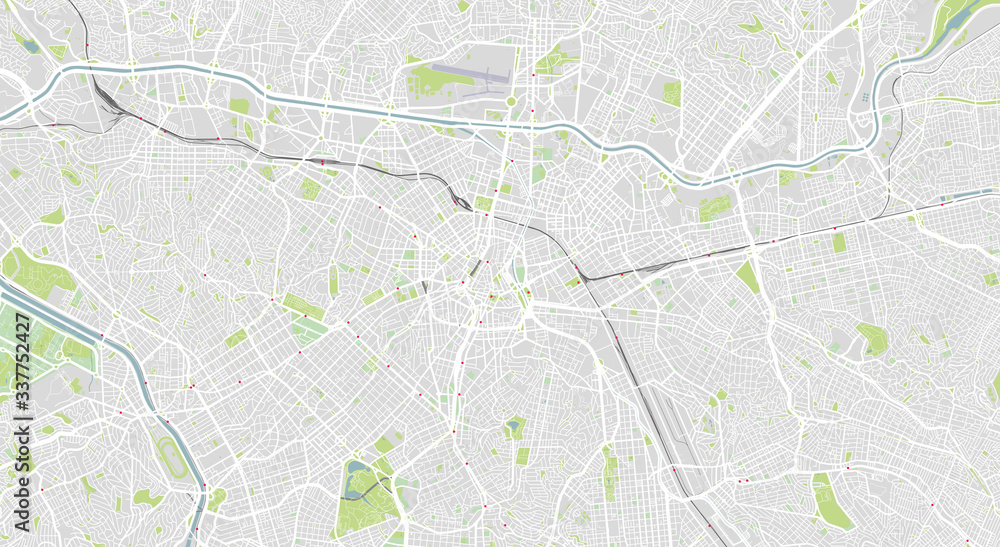 Fototapeta premium Detailed map of Sao Paulo, Brazil
