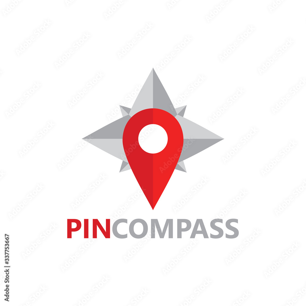 Pin Compass Logo Template Design Pin Compass Logo Template Design