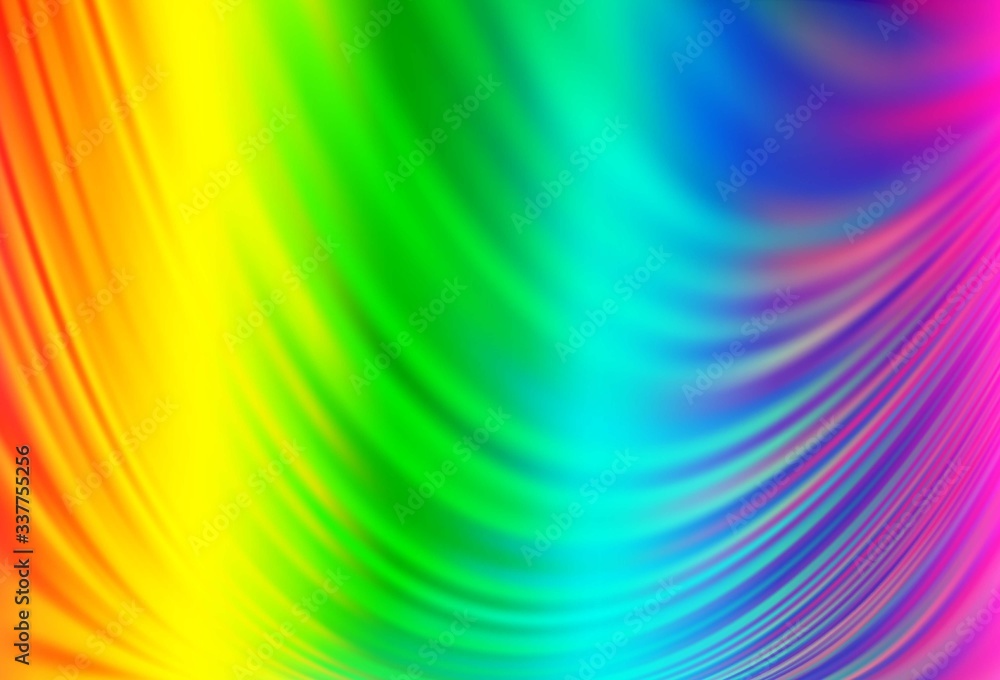 Naklejka premium Light Multicolor, Rainbow vector template with bent ribbons.