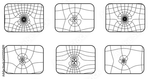 Visualization of implicit plane curves - vector design of electromagnetic field curvature lines 
