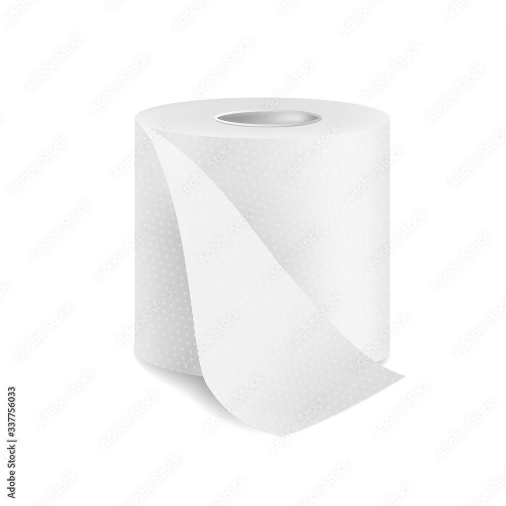 White toilet paper roll, icon. White toilet paper roll, icon.