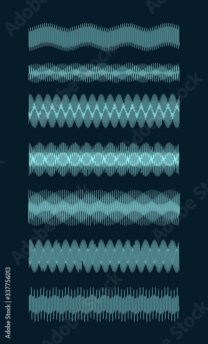 Complicated harmonic sine wave diagram - visualization of acoustic waves types - nature of sound - vector concept of waveform signal types
