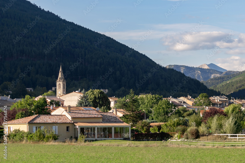View of the city of Saint-André-les-Alpes, France