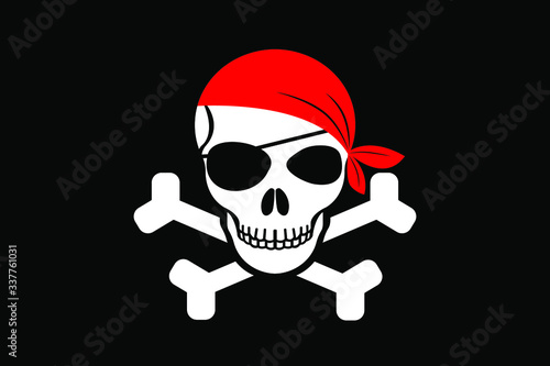 jolly Roger pirate skull and crossbones vector 
