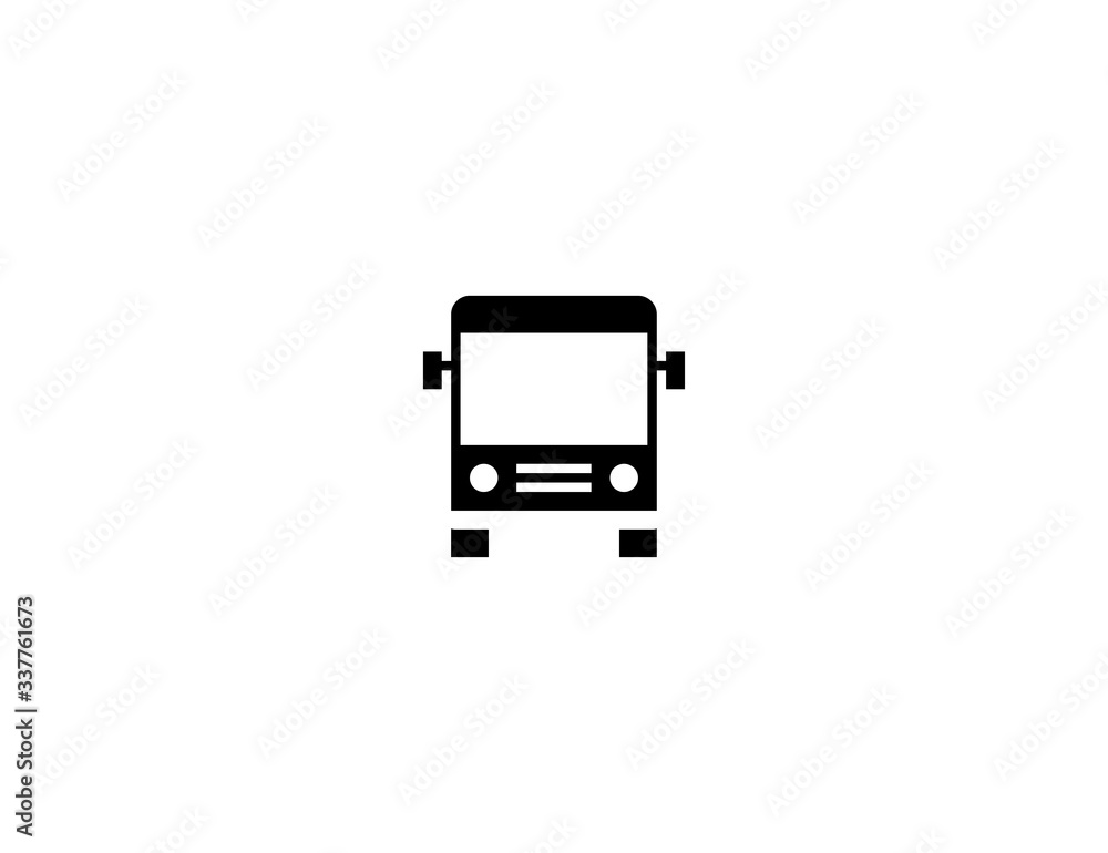 Oncoming Bus vector flat icon. Isolated City passenger bus illustration Oncoming Bus vector flat icon. Isolated City passenger bus illustration