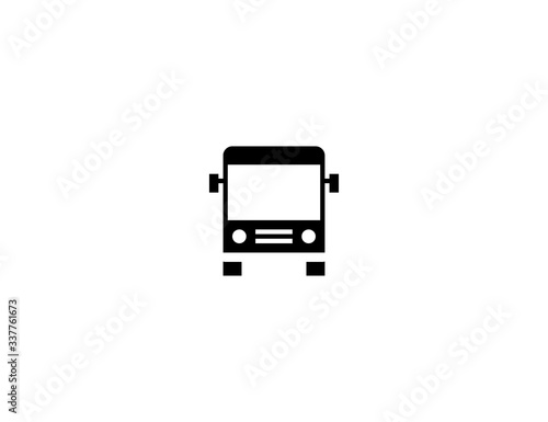 Oncoming Bus vector flat icon. Isolated City passenger bus illustration