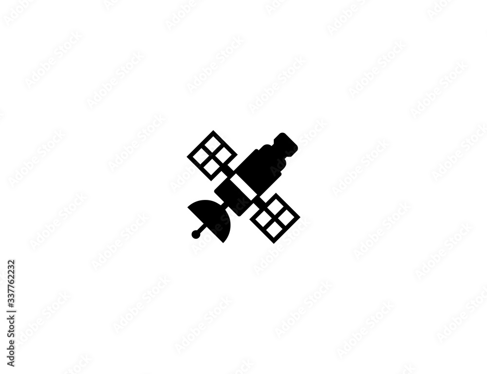 Satellite vector flat icon. Isolated space satellite emoji illustration Satellite vector flat icon. Isolated space satellite emoji illustration
