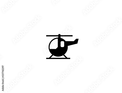 Helicopter vector flat icon. Isolated chopper emoji illustration