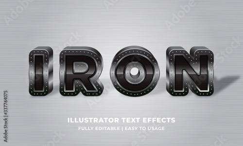 Iron Metal 3d Text Effect