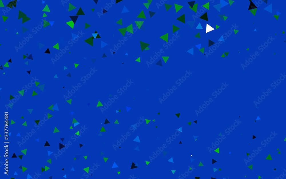 Light Blue, Green vector background with triangles. Illustration with set of colorful triangles. Best design for your ad, poster, banner.