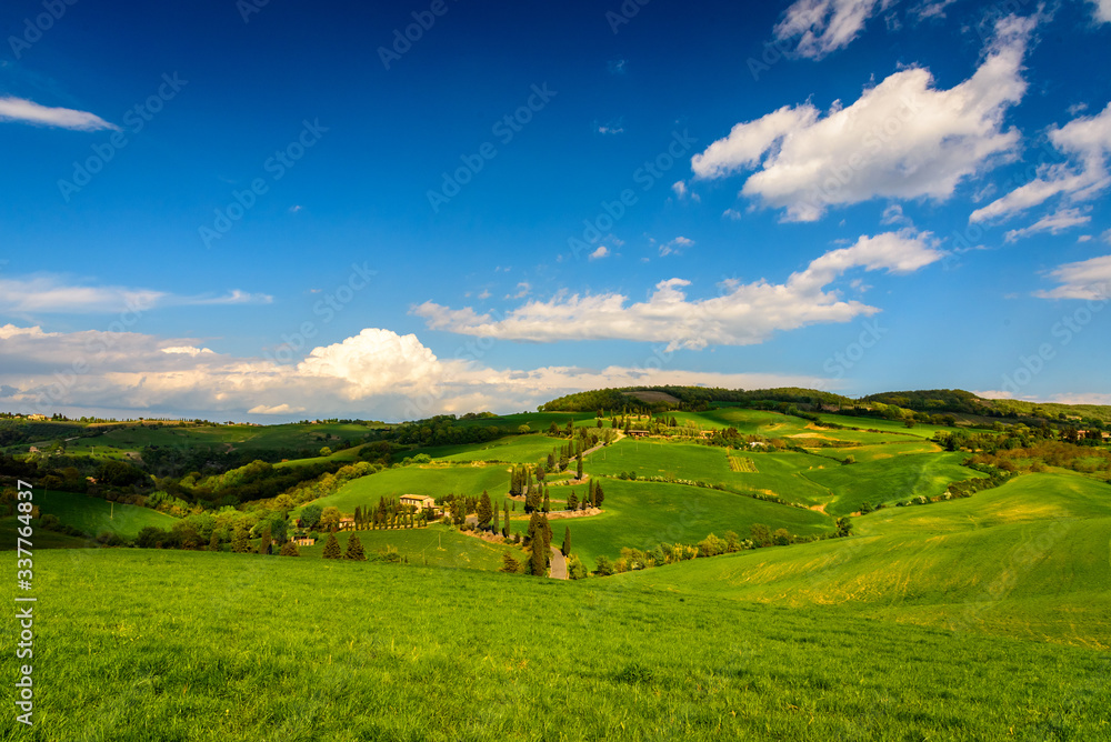 View of Tuscany countryside in spring