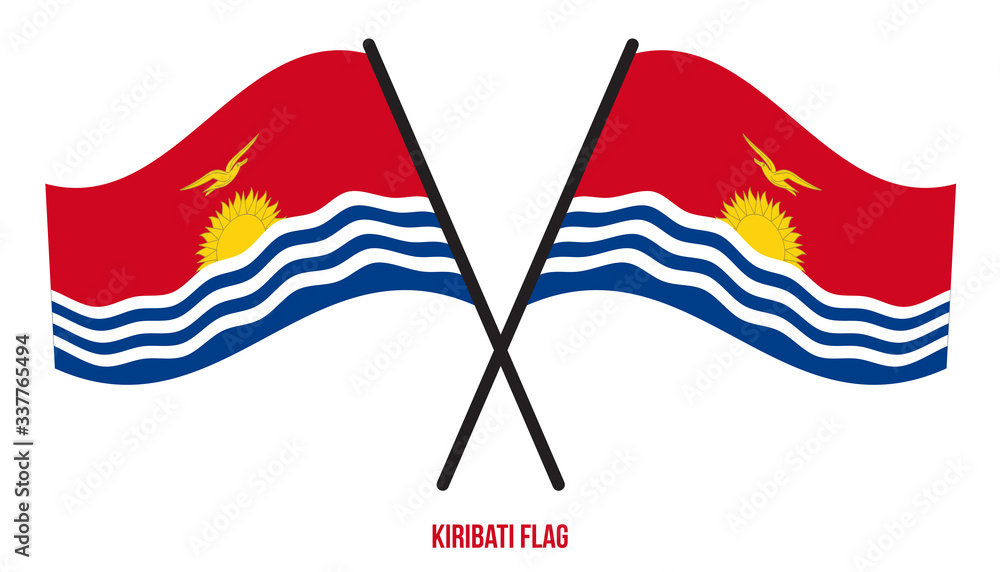 Kiribati Flag Waving Vector Illustration on White Background. Kiribati National Flag