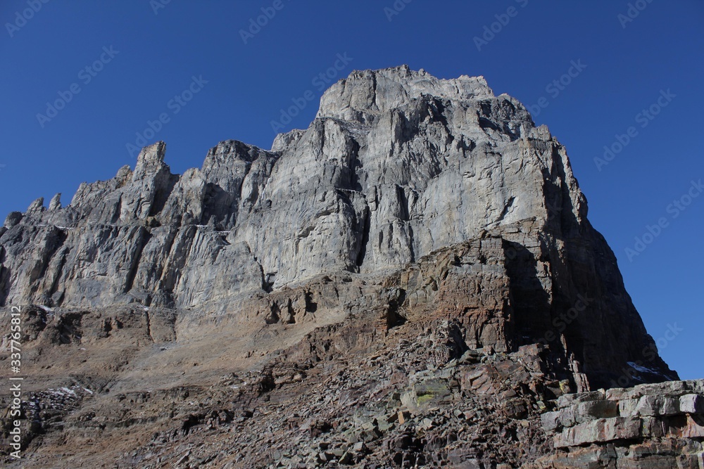 Pinnacle Mountain view at Sentinel Pass, near Lake Moraine, Banff National park, Canadian Rockies