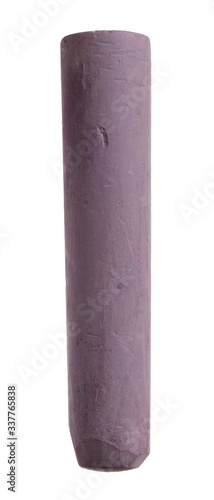 Purple chalk isolated on white background with clipping path