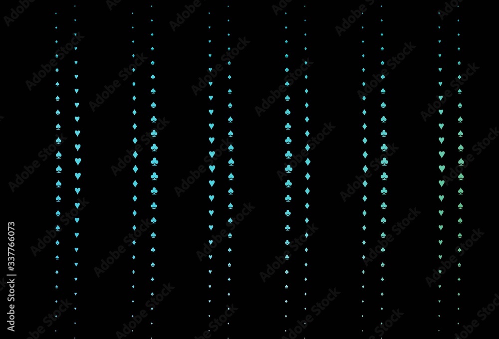 Dark Blue, Green vector pattern with symbol of cards. Dark Blue, Green vector pattern with symbol of cards.