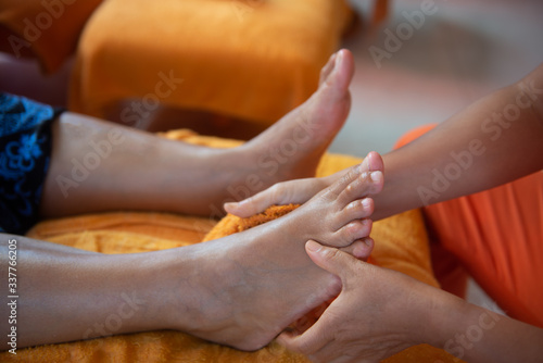 Asian foot massage for women