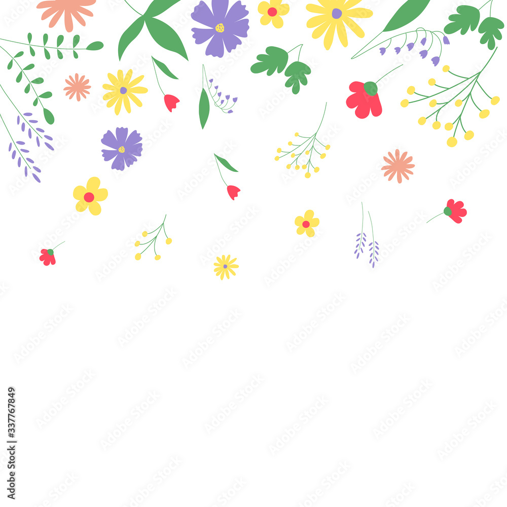 Obraz premium spring flowers that fall from top to bottom