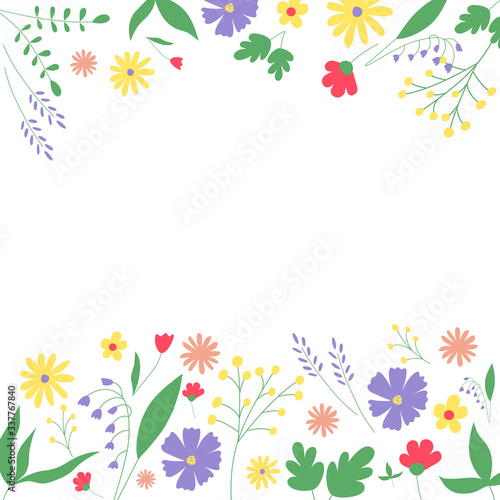 bright floral arrangement with free space