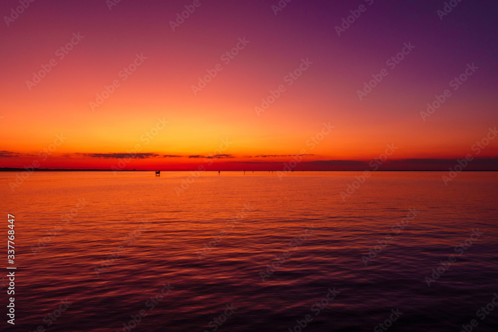 Sunset over Choctawhatchee Bay, Village of Baytowne Wharf, Sandestin, Florida

