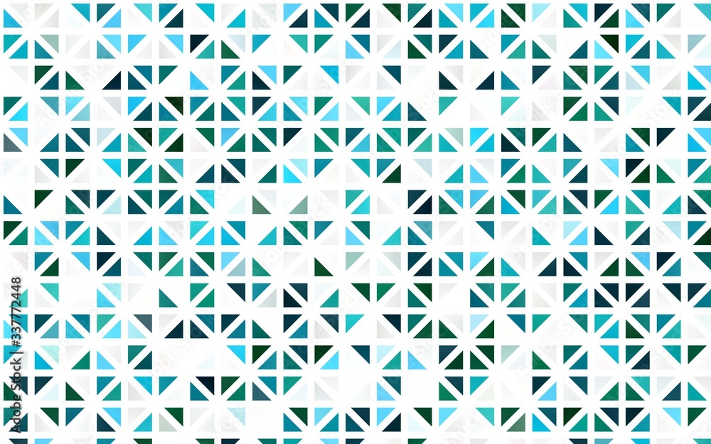 Light Blue, Green vector seamless template with crystals, triangles. Glitter abstract illustration with triangular shapes. Pattern for design of fabric, wallpapers.