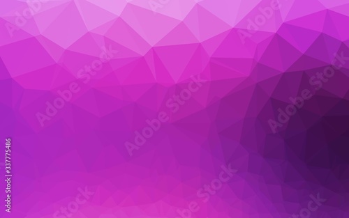 Light Pink, Blue vector abstract polygonal cover. Triangular geometric sample with gradient. Completely new template for your business design.