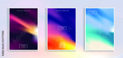 Wallpaper Mural Minimal modern cover design. Dynamic colorful gradients. Future geometric patterns. Blue, pink, yellow, green, orange, purple placard poster template. Torontodigital.ca